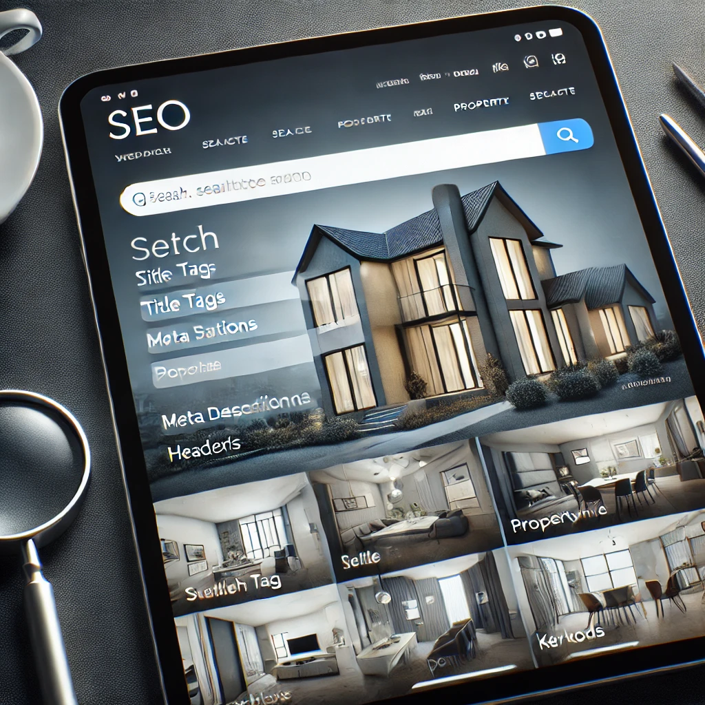 modern website homepage for a real estate company